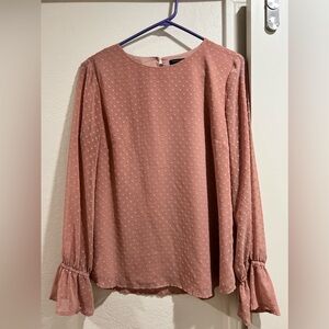 Blush, pink, long sleeve blouse